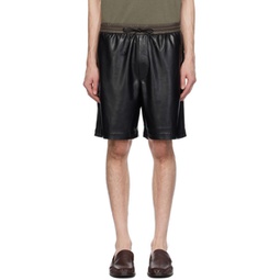 Black Doxxi Vegan Leather Shorts 241845M193008