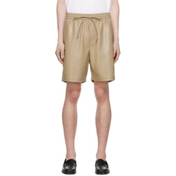 Taupe Doxxi Vegan Leather Shorts 241845M193009