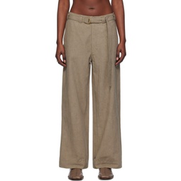 Taupe Belted Trousers 241874F087006