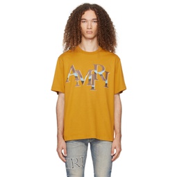 Orange Staggered Chrome T-Shirt 241886M213002