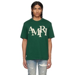 Green Staggered T-Shirt 241886M213019