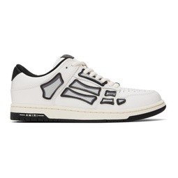 White & Black Chunky Skel Top Low Sneakers 241886M237014