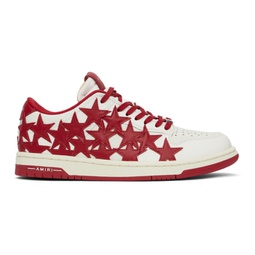 Red & White Stars Low Sneakers 241886M237029