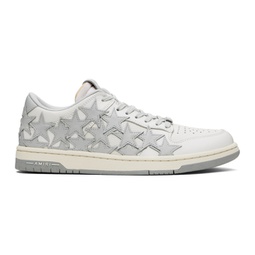 White & Gray Stars Low Sneakers 241886M237046