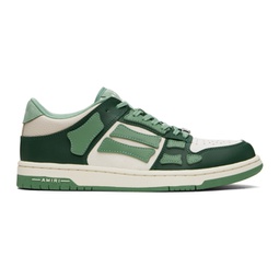 Green & Beige Skel Top Low Sneakers 241886M237051