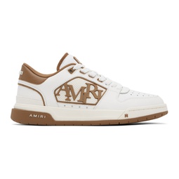 White & Brown Classic Low Sneakers 241886M237056