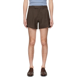 Brown Zip-Fly Shorts 241892M193008