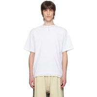 White V-Neck T-Shirt 241893M213002