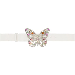 Off-White Leather Butterfly Buckle Belt 241901F001015