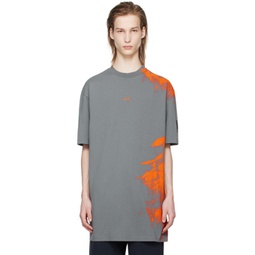 Gray Brushstroke T-Shirt 241908M213019