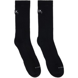 Black Bracket Socks 241908M220001