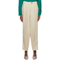 Beige Loose-Fit Trousers 241909F087008
