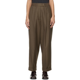 Brown Tailoring Carrot Trousers 241909F087030