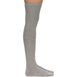Two-Pack Black & Gray Overknee Socks 241922F076000