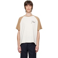 Beige & Off-White Raglan T-Shirt 241923M213066