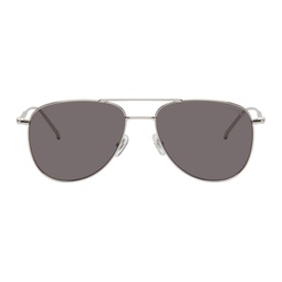 Silver Aviator Sunglasses 241926M134000