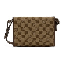 SSENSE Exclusive Brown & Taupe Jacquard Monogram Phone Pouch 241937F045003