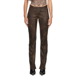 Brown Harley Faux-Leather Trousers 241937F087017