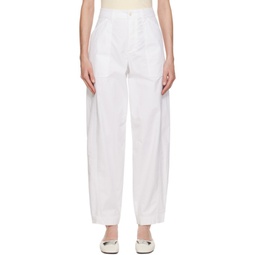 White Relaxed-Fit Trousers 241946F087011