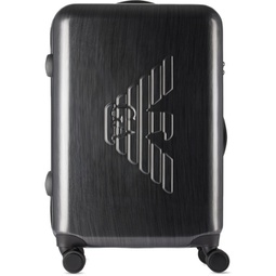 Gray Embossed Eagle Medium Suitcase 241951M173001