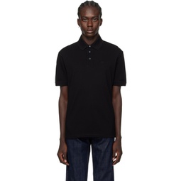 Black Embroidered Polo 241951M212001