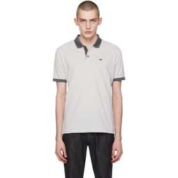 Gray Embroidered Polo 241951M212015