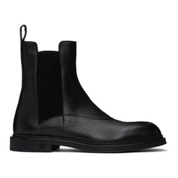 Black Grained Leather Chelsea Boots 241951M223000