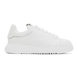 White Tumbled Leather Sneakers 241951M237001