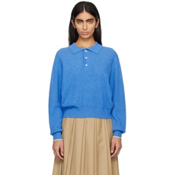 Blue Spread Collar Sweatshirt 241965F098004