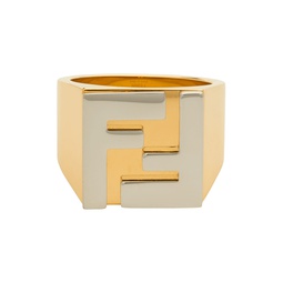 Gold   Silver Forever  Logo Signet Ring 202693M147205