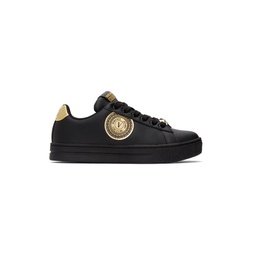 Black   Gold 88 V Emblem Court Sneakers 211202F128015