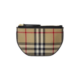 Beige Olympia Check Coin Pouch 212376F038003