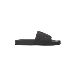 Black Rubber Slider Sandals 212798M223017