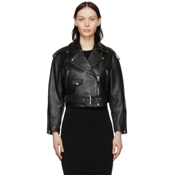 Black Leather Xenia Jacket 221015F064001