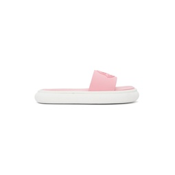 Pink   White Slyder Flat Sandals 221111F124001