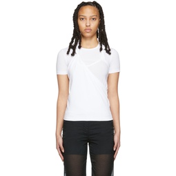 White Twisted Jersey T Shirt 221154F110028