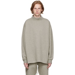 Gray Relaxed Mock Neck Sweatshirt 221161M205022