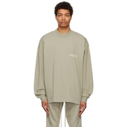 Green Cotton Jersey Long Sleeve T Shirt 221161M213006