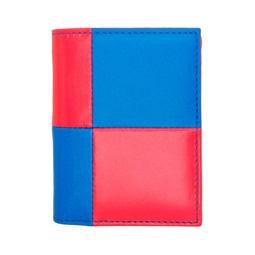 Pink   Blue Fluo Squares Card Holder 221230M163005