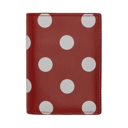 Red   White Dots Leather Wallet 221230M163007