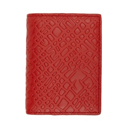 Red Embossed Roots Bifold Card Holder 221230M163031