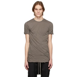 Taupe Double Short Sleeve T Shirt 221232M213072