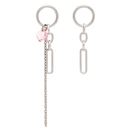 SSENSE Exclusive Silver   Pink Paloma Earrings 221235F022003