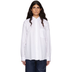 White Cotton Poplin Shirt 221270F109004