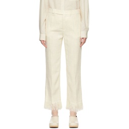 Off White Silk Trousers 221338F088002
