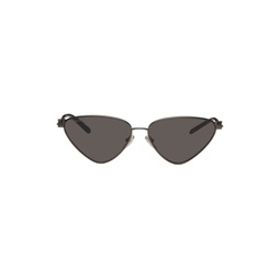Gunmetal Metal Cat Eye Sunglasses 221342F005032