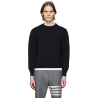 Navy Merino Milano Stitch Sweater 221381M201003