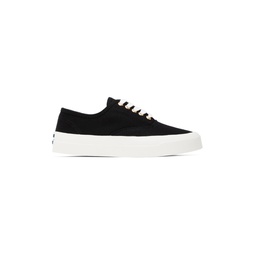 Black Canvas Laced Low Top Sneakers 221389F128000