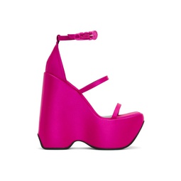 Pink Triplatform Heeled Sandals 221404F125011
