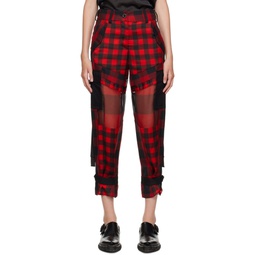 Red   Black Buffalo Check Trousers 221445F087005
